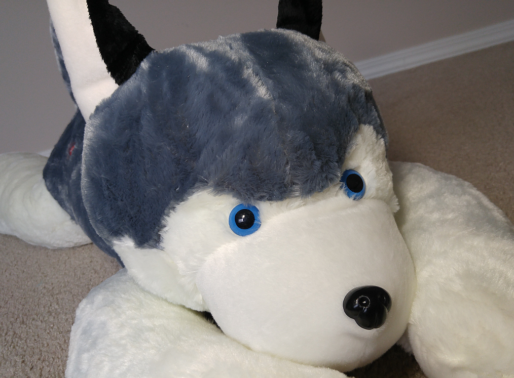 large husky stuffed animal